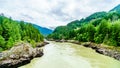 The mighty Fraser River at the site of the Historic Second Alexandra Bridge in BC, Canada Royalty Free Stock Photo