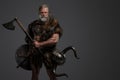 Grizzled elderly Viking warrior, displaying strength and wisdom Royalty Free Stock Photo