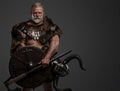 Grizzled elderly Viking warrior, displaying strength and wisdom Royalty Free Stock Photo