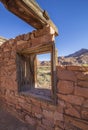 Rugged Southwest homestead building window Royalty Free Stock Photo