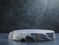 Rugged stone pedestal on reflective surface Royalty Free Stock Photo