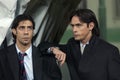 Rui Costa and Filippo Inzaghi before the match