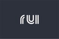 RUI Creative Unique Modern Letter Logo Design. Elegant Monogram Logo Design with Decorative Elements and Typography Royalty Free Stock Photo