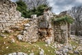 Ruin of an abandoned stone house in Croatia