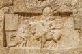 Sassanid rock relief depiction at Naqsh-e Rostam, Iran. Royalty Free Stock Photo