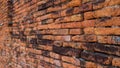 Ruin brick wall in ancient temple, Ayuddhaya Thailand