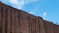 Ruin brick wall with vivid sky in ancient temple, Ayuddhaya Thai