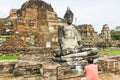 Ruin of Buddha statue in Wat Ratchaburana temple