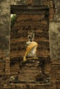 Ruin buddha statue of wat Suwandawas Royalty Free Stock Photo