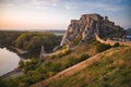 Ruin of a Castle on a Rock at Sunset