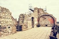 Ruin castle of Visegrad, Hungary, photo filter Royalty Free Stock Photo