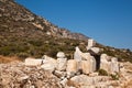 Ruin of a church or temple in the ancient city of Knidos, one of the ancient cities of Anatolia, Turkey Mugla Datca, June 26 2023