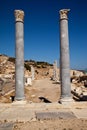 Ruin of a church or temple in the ancient city of Knidos, one of the ancient cities of Anatolia, Turkey Mugla Datca, June 26 2023