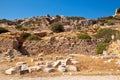 Ruin of a church or temple in the ancient city of Knidos, one of the ancient cities of Anatolia, Turkey Mugla Datca, June 26 2023