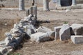Ruin of a church or temple in the ancient city of Knidos, one of the ancient cities of Anatolia, Turkey Mugla Datca, June 26 2023