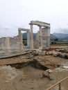 Ruin of Demeter Temple in Naxos with cloudy sky Royalty Free Stock Photo