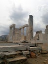 Ruin of Demeter Temple in Naxos with cloudy sky Royalty Free Stock Photo