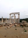 Ruin of Demeter Temple in Naxos with cloudy sky Royalty Free Stock Photo
