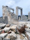 Ruin of Demeter Temple in Naxos with cloudy sky Royalty Free Stock Photo