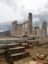 Ruin of Demeter Temple in Naxos with cloudy sky Royalty Free Stock Photo
