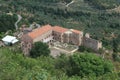 Ruin of Despot palace, abandoned city Mystras, Peloponnese, Greece Royalty Free Stock Photo