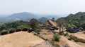 Ruin of Fortres and beautiful hills behind it, Kavaledurga Fort, Shimoga