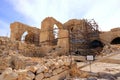 Ruin in interior of crusader castle Shobak, Jordan Royalty Free Stock Photo