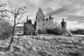 The ruin of Kilchurn Castle, Highland mountains and Loch Awe, Scotland. Royalty Free Stock Photo