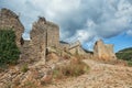 Ruin on the mountain top at the French village of Saint Montan Royalty Free Stock Photo