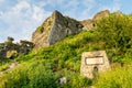 Ruin of old hungarian castle in Khust city, Ukraine Royalty Free Stock Photo