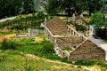 Ruin of an old stone farm house in the mountains Royalty Free Stock Photo