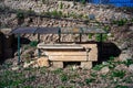 Ruin of old town in Morgantina archaeological site Sicily