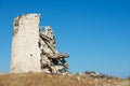 Ruin of old windmill at Santorini, Greece.