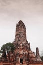 Ruin pagoda of Wat Chai Watthanaram, Ayutthaya, Thailand Royalty Free Stock Photo