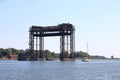 The ruin of the railway bridge of Karnin, Usedom in Germany