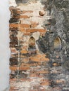 Ruin of the red brick wall Royalty Free Stock Photo