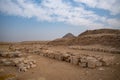 Ruin`s around of Step pyramid of Djoser in Saqqara, an archeological remain in the Saqqara necropolis, Egypt Royalty Free Stock Photo