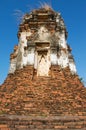 Ruin of the stupa at the ancient temple Wat Nakorn Kosa in Lopburi, Thailand.