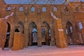 Ruin of Tartu cathedral on a winter night Royalty Free Stock Photo