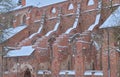 Ruins of Tartu cathedral on a winter night Royalty Free Stock Photo