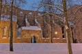 Ruin of Tartu cathedral on a winter night Royalty Free Stock Photo