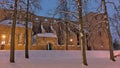 Ruin of Tartu cathedral on a winter night Royalty Free Stock Photo