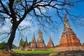 Ruin temple in Ayutthaya historical park Royalty Free Stock Photo