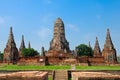 Ruin temple in Ayutthaya historical park Royalty Free Stock Photo