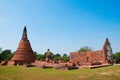 Ruin temple in Ayutthaya historical park, Thailand Royalty Free Stock Photo