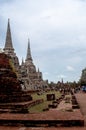 The ruin temple in ayutthaya Royalty Free Stock Photo