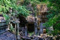 Ruin of the Temple Beng Mealea, Angkor, Siem Reap. Destroyed by the rapid growth of trees and plants in the jungle.