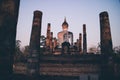 Ruin temple at Sukhothai Historical Park Royalty Free Stock Photo