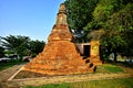 Ruin temple at Wat Khun Inthapramun , Angthong ,Thailand