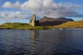 The Ruin of 16th Century Ardvreck Castle, Loch Assynt, Sutherland, Scotland, UK with Glas Bheinn (776m) behind. Royalty Free Stock Photo